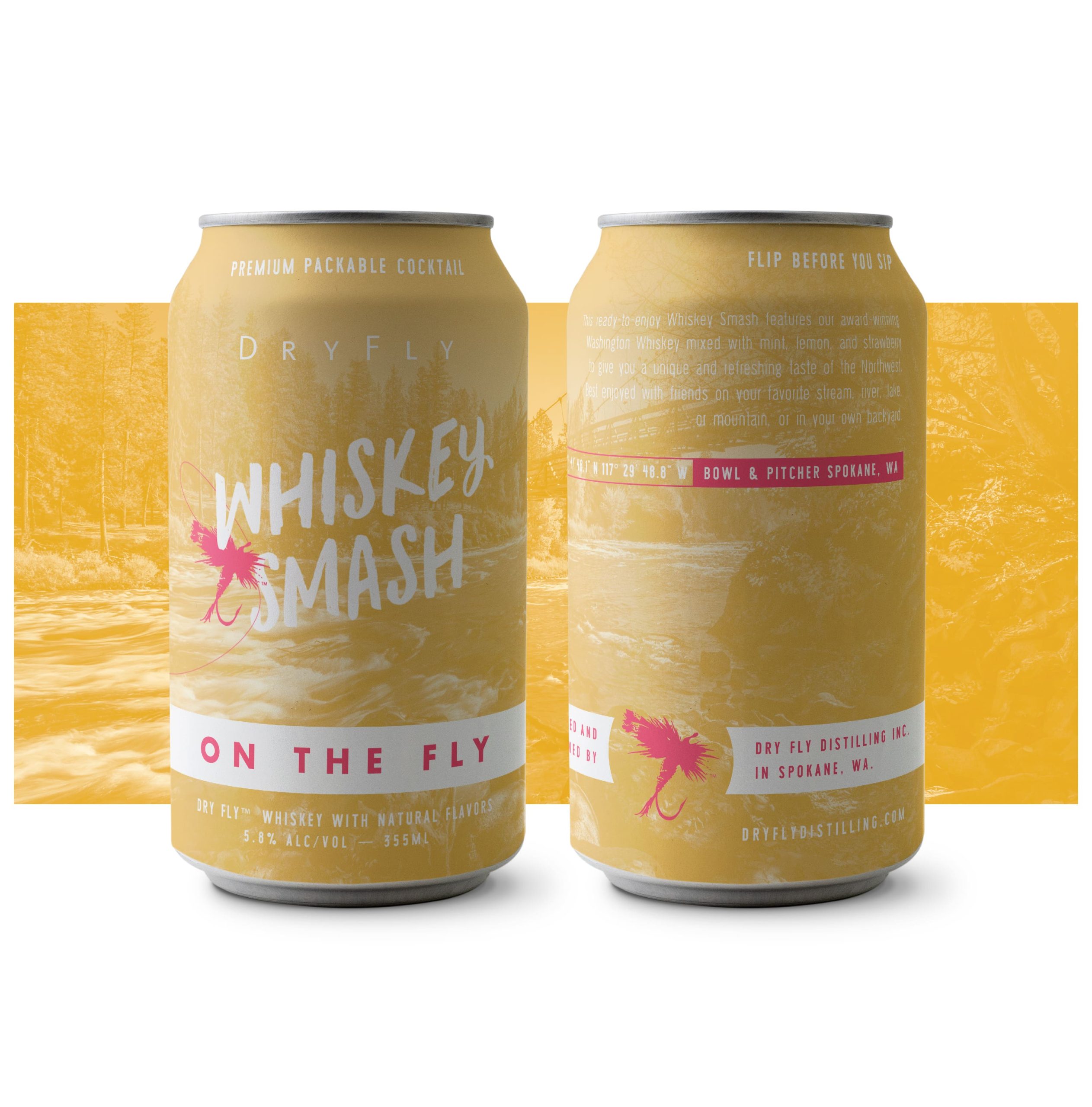 Dry Fly Distilling Whiskey Smash Canned Cocktail Packaging Design