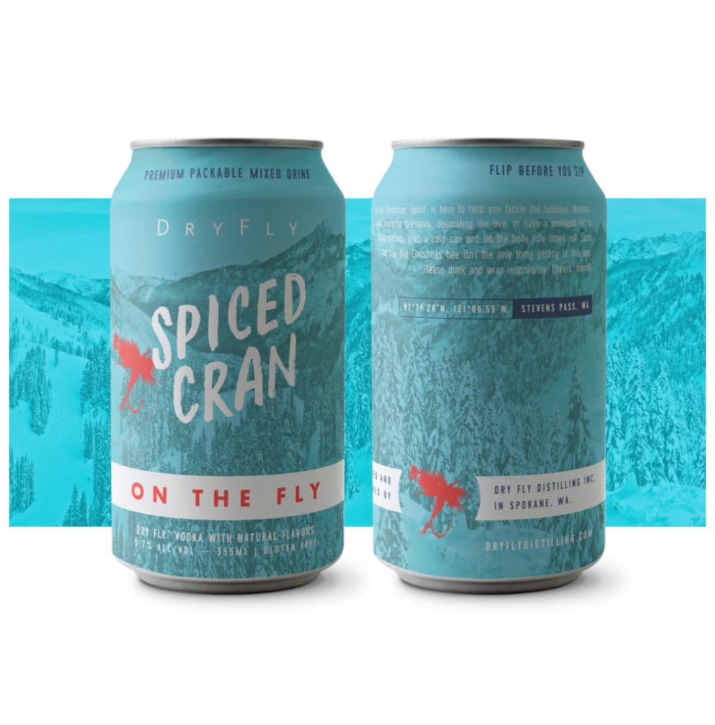 DryFly Canned Cocktails Spiced Cran can mockup