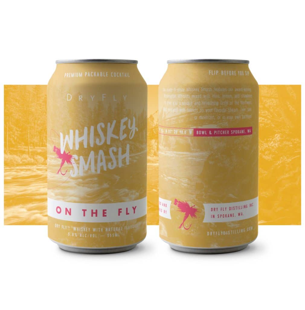 DryFly Canned Cocktails Whiskey Smash can mockup