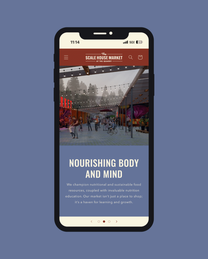 The Scale House mobile version website mockup