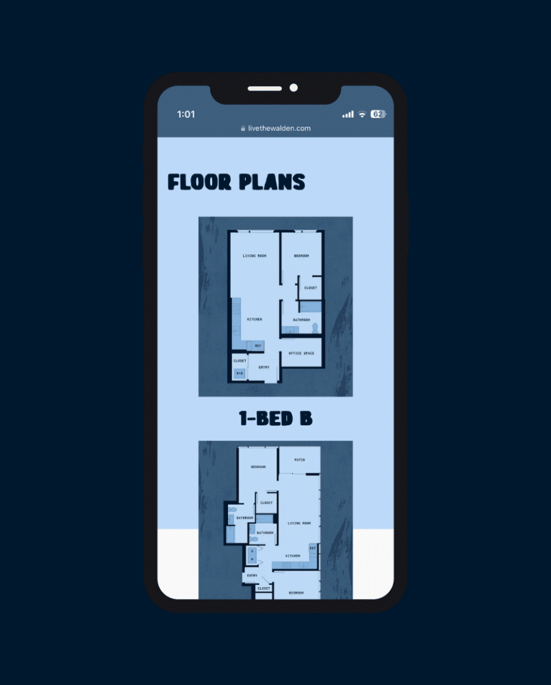 Walden mobile web mockup