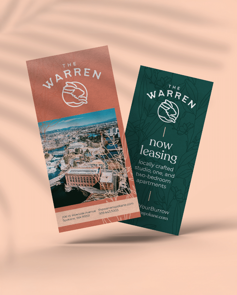 The Warren rack card mockup