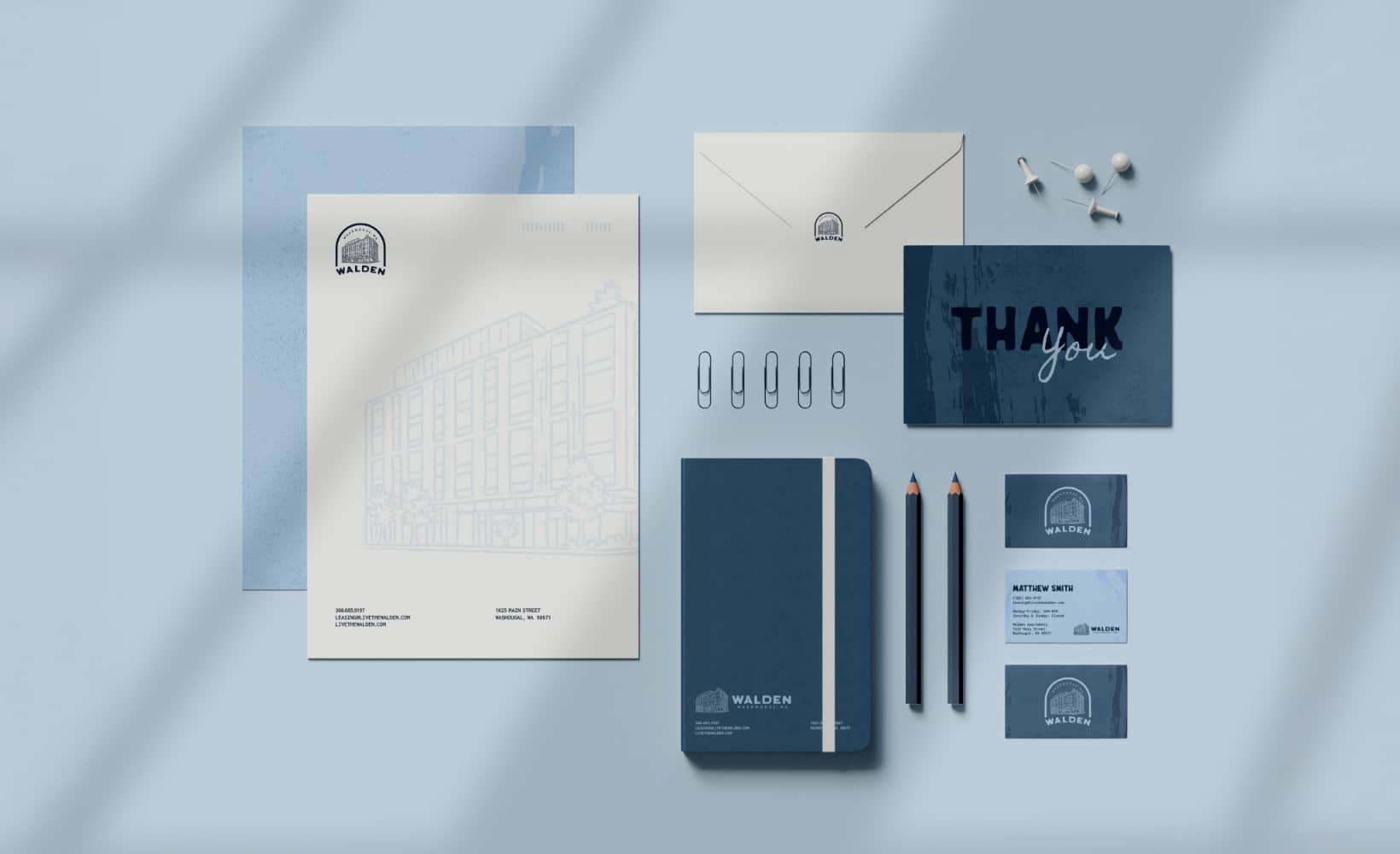 Walden stationery mockup