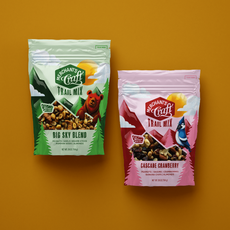 Merchant's craft trail mix 2 Pounches mockup